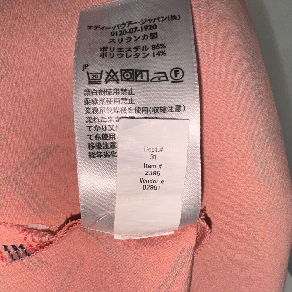 Eddie Bauer Top Sz S Peach Stretch Geo Print Sleeveless V Neck - Picture 9 of 9